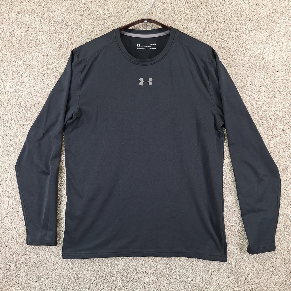 Under Armour Shirt Mens Large Black ColdGear Fitted Long Sleeve Active Gorpcore